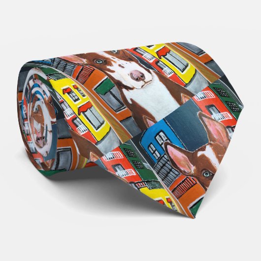 Cravate Podenco dans Town Peinture par Alfred Fox (Roulé)