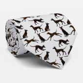 Cravate Podenco et Galgo en noir et blanc (Roulé)