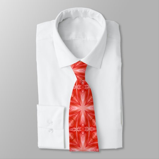 Cravate Poinciana Rouge Lait Blanc Nuageux Noir Design abs (Attaché)