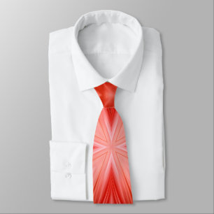 Cravate Poinciana Rouge Lait Blanc Nuageux Noir Design abs