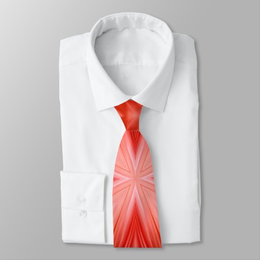 Cravate Poinciana Rouge Lait Blanc Nuageux Noir Design abs (Attaché)