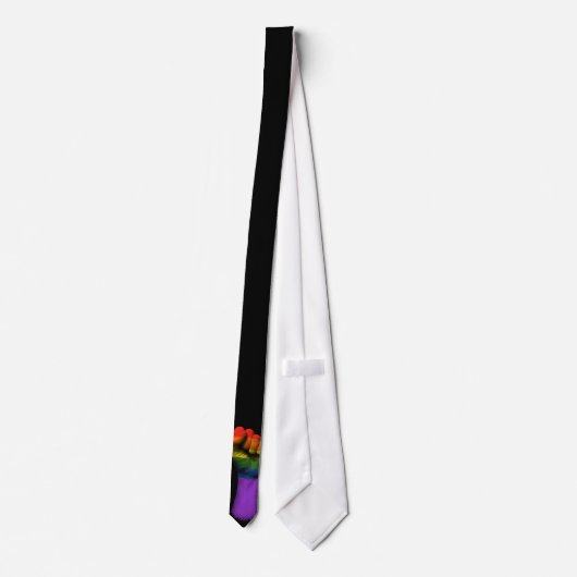 Cravate Poing serré augmenté avec le drapeau d'arc-en-ciel (Dos)