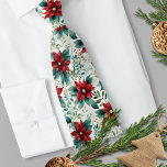 Cravate Poinsététie traditionnelle rouge et vert<br><div class="desc">Découvrez notre collection de cravates de Noël à l’aquarelle traditionnelle pour hommes, avec des motifs d’aquarelle intemporels en rouge et vert classiques. Cette cravate est ornée d'un design de vacances traditionnel — un beau Motif de Noël vert et rouge Poinsettia — magnifiquement peint en traits doux et fluides d'aquarelle. Parfaits...</div>