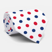 Cravate Point blanc rouge et bleu (Roulé)