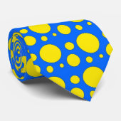 Cravate Point de polka jaune bleu complémentaire d'OPUS (Roulé)