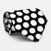 Cravate point de polka noir et blanc (Roulé)