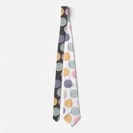 Cravate point de polka pastel coloré artistique (Dos)