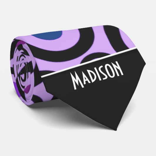 Cravate Point de polka pourpre à la mode (Roulé)