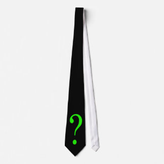 Cravate Point d'interrogation vert au néon