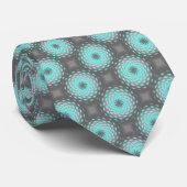 Cravate Point Motif Turquoise (Roulé)