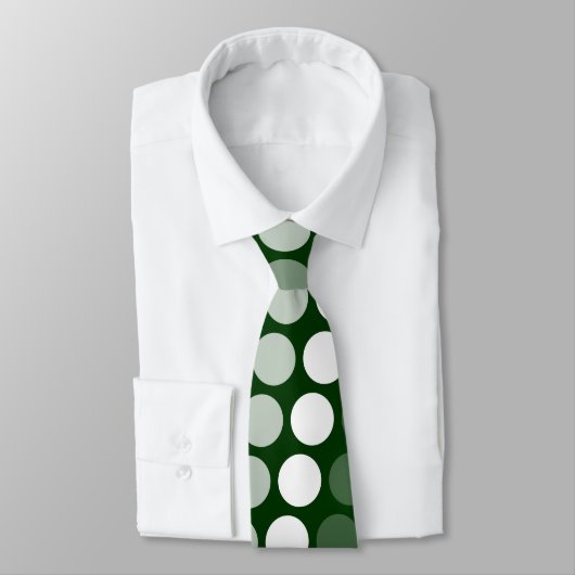 Cravate Point multipolka vert et blanc (Attaché)