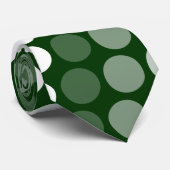 Cravate Point multipolka vert et blanc (Roulé)