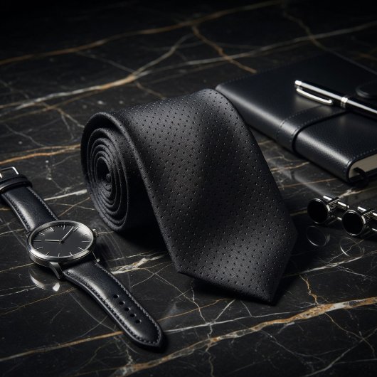 Cravate Point noir subtil