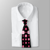 Cravate Point Polka 01.BG noir rose (Attaché)