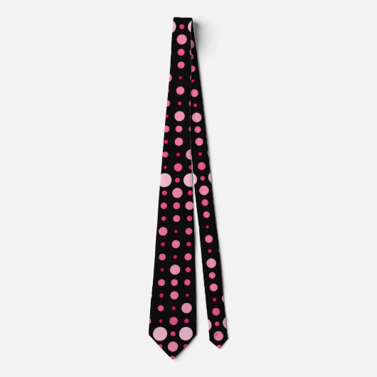 Cravate Point Polka 01.BG noir rose (Devant)