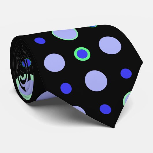 Cravate Point Polka 03.Bleu.Vert violet BG (Roulé)