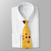 Cravate Point Polka Abstrait jaune doré et prune violette (Attaché)