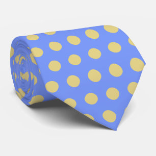 Cravate Point Polka bleu jaune
