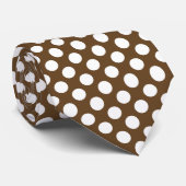 Cravate Point Polka Brown et blanc (Roulé)
