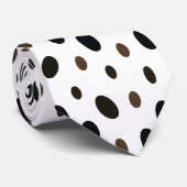 Cravate Point Polka Brown noir (Roulé)