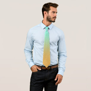 Cravate Point Polka Noir/Blanc Sur Turquoise/Or