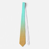 Cravate Point Polka Noir/Blanc Sur Turquoise/Or (Devant)