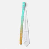 Cravate Point Polka Noir/Blanc Sur Turquoise/Or (Dos)