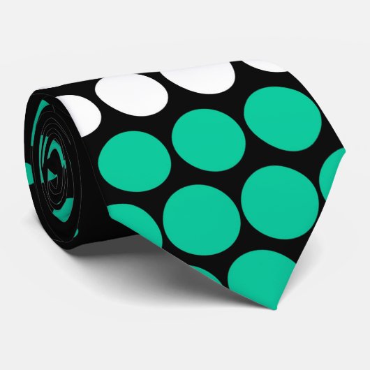 Cravate Point vert et blanc des Caraïbes modernes (Roulé)