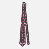 Cravate Pointe Polka 01.DGrey rose BG (Devant)