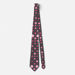 Cravate Pointe Polka 01.DGrey rose BG