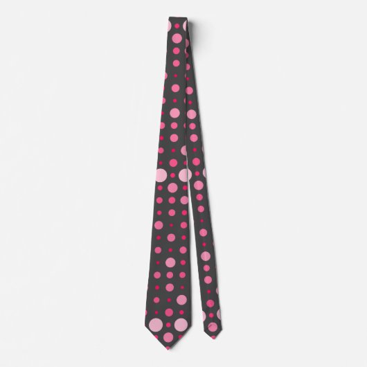 Cravate Pointe Polka 01.DGrey rose BG (Devant)