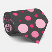 Cravate Pointe Polka 01.DGrey rose BG (Roulé)