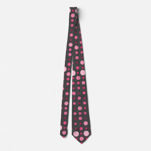 Cravate Pointe Polka 01.DGrey rose BG (Dos)