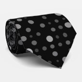 Cravate Pointe Polka 01.Gray Black BG (Roulé)