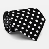 Cravate Pointe Polka minimal géométrique noir et blanc ten (Roulé)