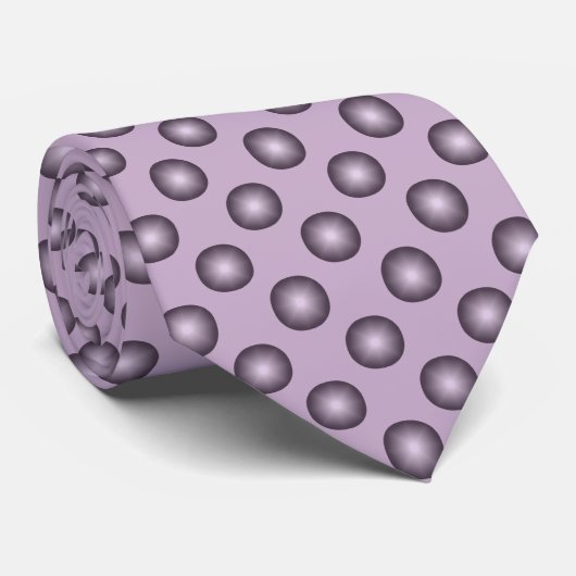 Cravate Pointe Polka Pale Purple Moderne (Roulé)