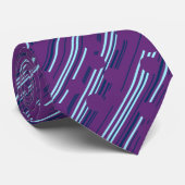Cravate Pointe Racer Polka Pot Striped Purple Deux côtés (Roulé)