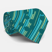 Cravate Pointe Racer Polka Pot Striped Turquoise Deux côté (Roulé)
