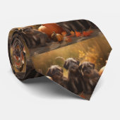 Cravate Pointeur à poils durs Griffon Puppy Automne (Roulé)