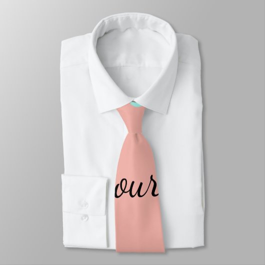 Cravate Points abstraits bleu orange ajouter nom texte t t (Attaché)