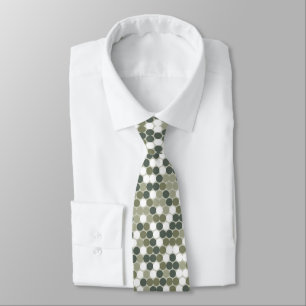 Cravate Points Abstraits motif en tons verts