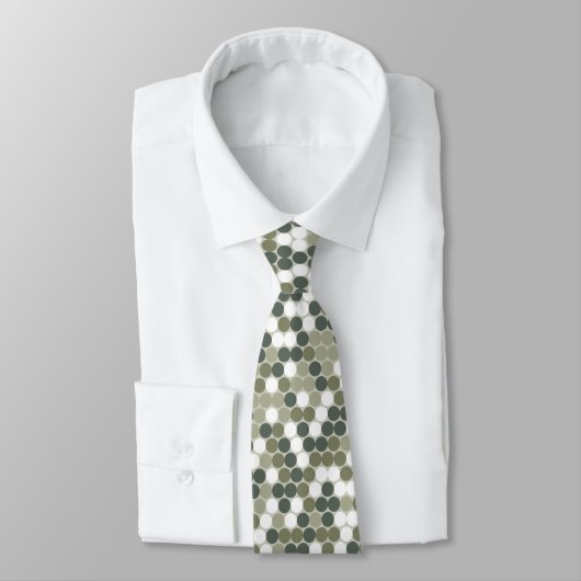 Cravate Points Abstraits motif en tons verts (Attaché)