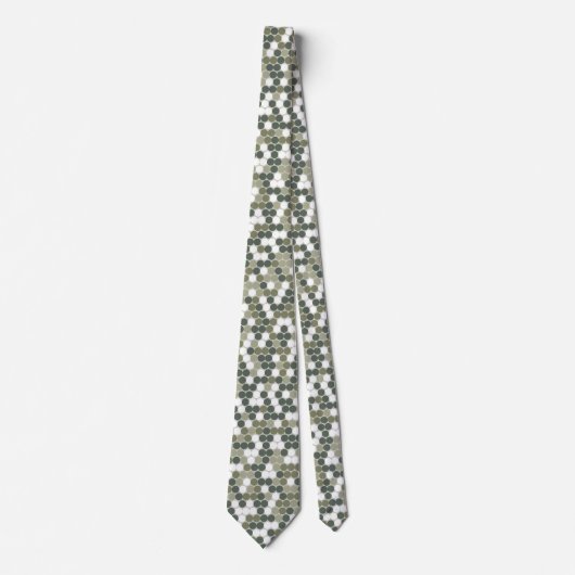 Cravate Points Abstraits motif en tons verts (Devant)
