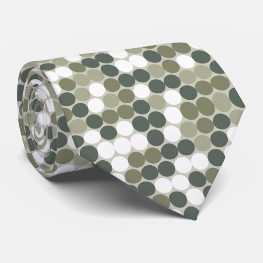 Cravate Points Abstraits motif en tons verts (Roulé)