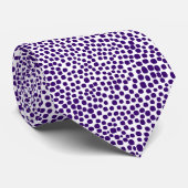 Cravate Points aléatoires - Violet profond sur blanc (Roulé)