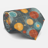 Cravate Points atomiques modernes du milieu du siècle (Roulé)