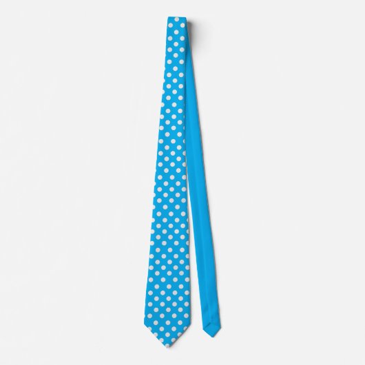 Cravate Points blancs et bleu clair (Devant)