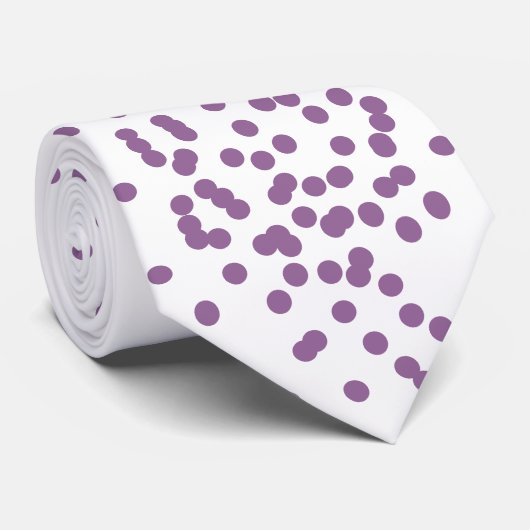 Cravate points blancs et lilas (Roulé)
