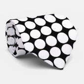 Cravate Points blancs minimaux sur fond noir uni (Roulé)