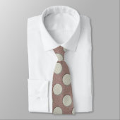 Cravate Points blancs sur impression cuir taupe (Attaché)
